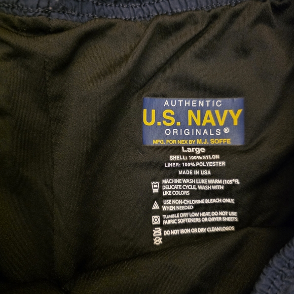 U.S. Navy Shorts Blue Mens Large Physical Fitness Uniform Nylon Reflective Short - Picture 5 of 7
